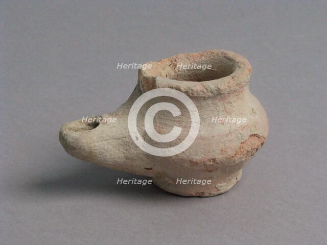 Oil Lamp, Coptic, 4th-7th century. Creator: Unknown.