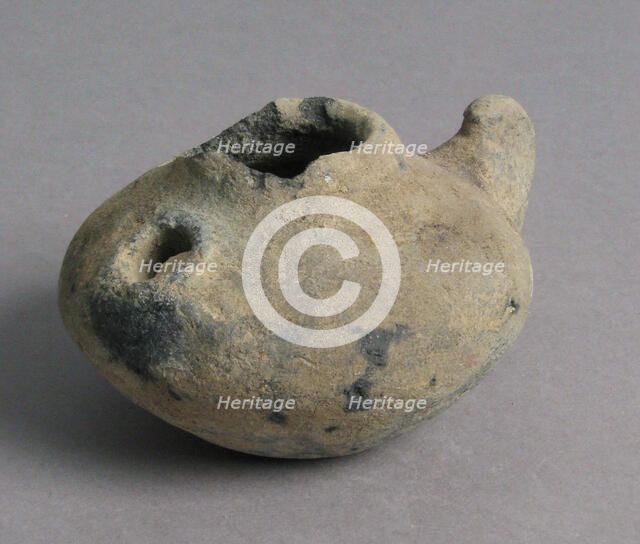 Oil Lamp, Coptic, 4th-7th century. Creator: Unknown.