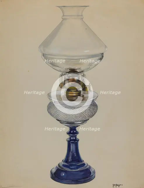 Oil Lamp, c. 1936. Creator: Ralph Atkinson.
