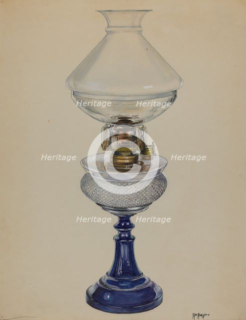 Oil Lamp, c. 1936. Creator: Ralph Atkinson.