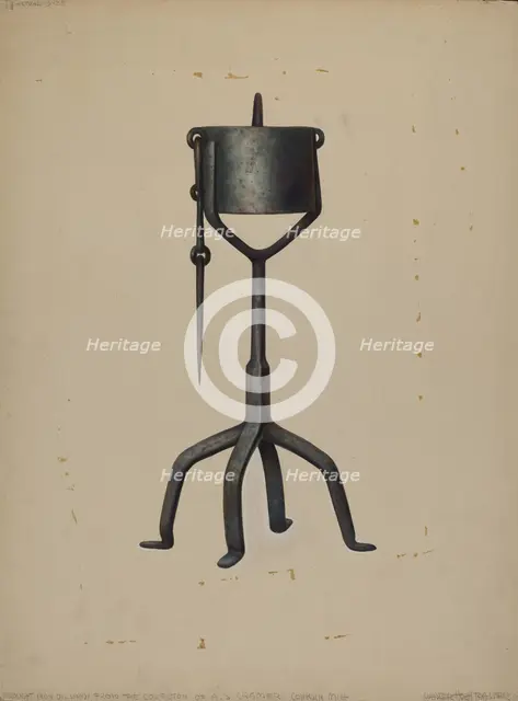Oil Lamp, c. 1938. Creator: Walter Hochstrasser.