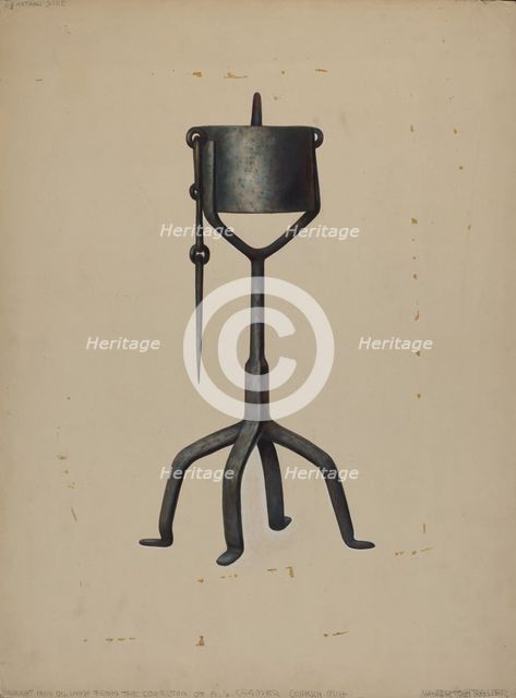 Oil Lamp, c. 1938. Creator: Walter Hochstrasser.