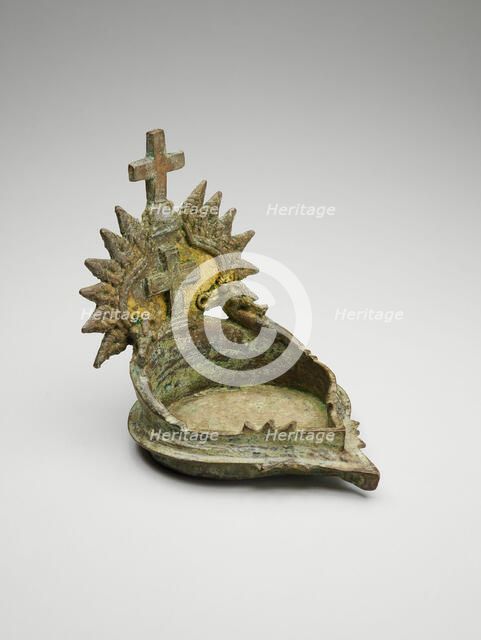 Oil Lamp with Christian Crosses, 16th/17th century. Creator: Unknown.