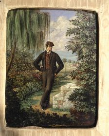 Oil painting on canvas of Mosen Jacinto Verdaguer i Santaló in the Font del Desmai (1845 - 19…