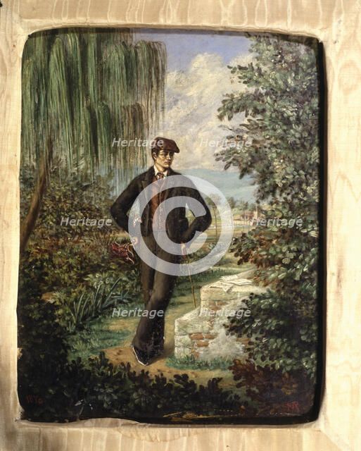 Oil painting on canvas of  Mosen Jacinto Verdaguer i Santaló  in the 'Font del Desmai' (1845 - 19…