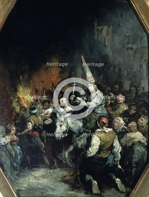 Oil representing 'Condemned by the Inquisition'.