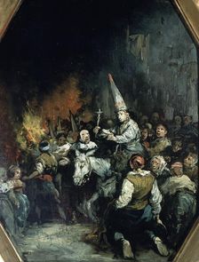 Oil representing Condemned by the Inquisition