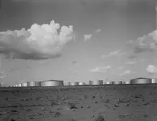 Oil tank farm near Odessa, Texas, 1937. Creator: Dorothea Lange