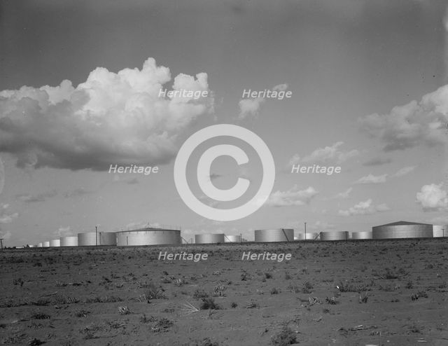 Oil tank farm near Odessa, Texas, 1937. Creator: Dorothea Lange.