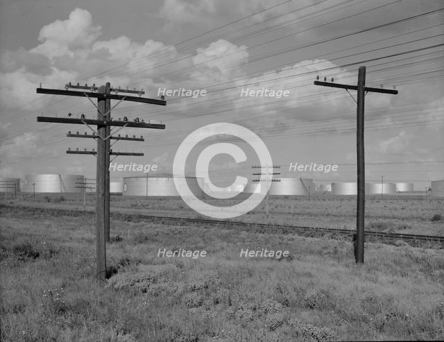 Oil tanks near Midland, western Texas, 1937. Creator: Dorothea Lange.