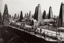 Oil wells at Baku on the Caspian Sea, Russia, c1890. Artist: Dmitri Ivanovich Yermakov