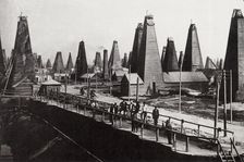 Oil wells at Baku on the Caspian Sea, Russia, c1890. Artist: Dmitri Ivanovich Yermakov