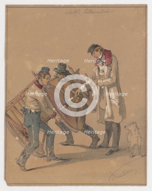 Oiling the Center Pin, around 1850. Creator: Friedrich Carl von Scheidlin.