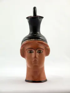 Oinochoe (Pitcher) in the Shape of a Female Head, about 450 BCE. Creator: Canessa Class