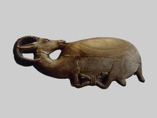 Ointment box mountain goat shaped, made in wood