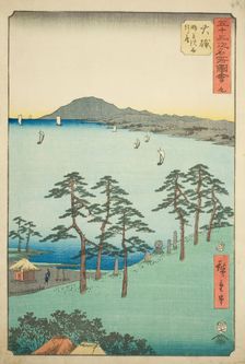 Oiso: Saigyo's Hut at Shigitatsu Marsh (Oiso, Shigitatsusawa Saigyoan), no. 9 from the ser..., 1855. Creator: Ando Hiroshige