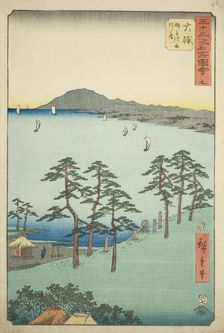 Oiso: Saigyo's Hut at Shigitatsu Marsh (Oiso, Shigitatsusawa Saigyoan), no. 9 from the ser..., 1855. Creator: Ando Hiroshige