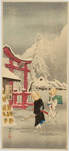 Okabe in Snow, 1924-1926. Creator: Takahashi (Shotei), Hiroaki (1871-1945)