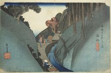 Okabe: Utsu Mountain (Okabe, Utsu no yama), from the series "Fifty-three Stations of..., c. 1833/34. Creator: Ando Hiroshige