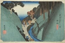 Okabe: Utsu Mountain (Okabe, Utsu no yama), from the series "Fifty-three Stations of..., c. 1833/34. Creator: Ando Hiroshige