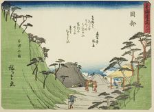 Okabe: View of Mount Utsu (Okabe, Utsunoyama no zu), from the series "Fifty-three..., c. 1837/42. Creator: Ando Hiroshige