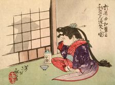Okame Laughing at the Shadow of a Mushroom, 1882. Creator: Tsukioka Yoshitoshi