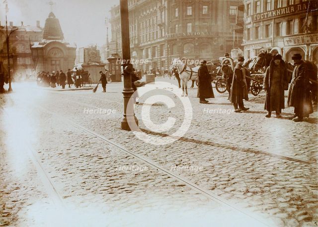 Okhotny Ryad (Hunting Row), Moscow, Russia, 16 March 1911. Artist: Unknown