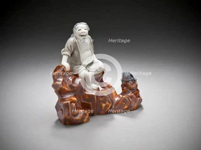 Okimono in the Form of the Daoist Immortal Gama and a Toad, Late 19th-early 20th century. Creator: Unknown.