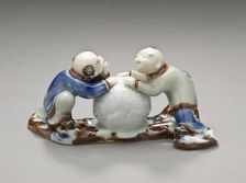 Okimono in the Form of Two Chinese Boys with a Snowball, 19th century. Creator: Unknown