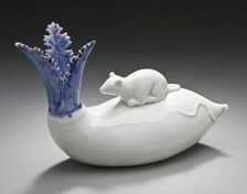 Okimono in the Form of a Rat on a Daikon, 19th century. Creator: Unknown