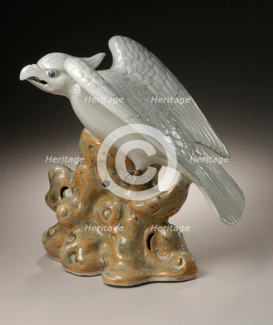 Okimono in the Form of an Eagle Landing on a Rock, 19th century. Creator: Unknown.