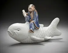 Okimono in the Form of Kinko Riding the Carp, 19th century. Creator: Unknown
