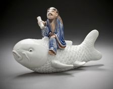 Okimono in the Form of Kinko Riding the Carp, 19th century. Creator: Unknown