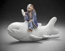 Okimono in the Form of Kinko Riding the Carp, 19th century. Creator: Unknown