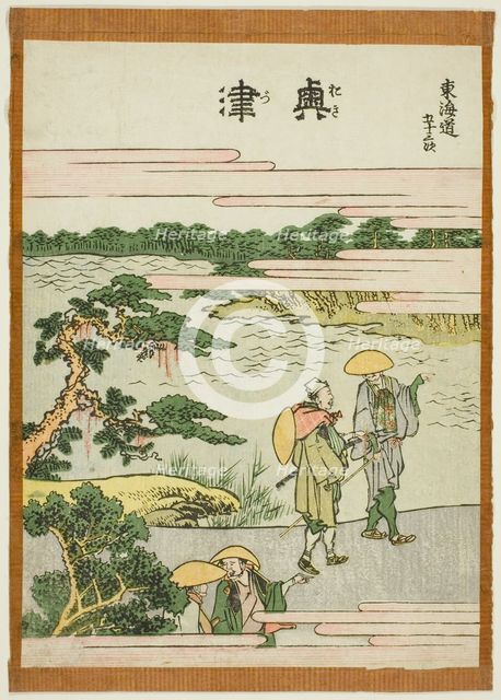 Okitsu, from the series "Fifty-three Stations of the Tokaido (Tokaido gojusan tsugi)", Japan, c.1806 Creator: Hokusai.