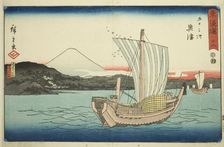 Okitsu: Kiyomigaseki and Seiken Temple (Kiyomigaseki, Seikenji)—No. 18, from the..., c. 1847/52. Creator: Ando Hiroshige