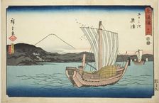 Okitsu: Kiyomigaseki and Seiken Temple (Kiyomigaseki, Seikenji)—No. 18, from the..., c. 1847/52. Creator: Ando Hiroshige