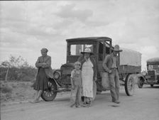 Oklahoma drought refugees stalled on highway near Lordsburg, New Mexico, 1937. Creator: Dorothea Lange