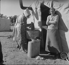 Oklahomans, drought refugees in a southern California squatter's camp, 1937. Creator: Dorothea Lange