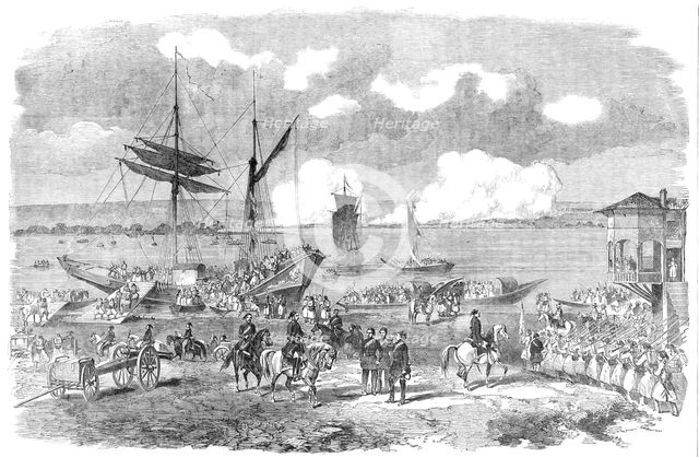Oltenitza, from Turtukai - from an original drawing, 1854. Creator: Unknown.