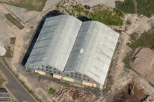 Olympia Convoys Wharf, a Grade II listed warehouse, currently disused, Deptford, London, 2021. Creator: Damian Grady