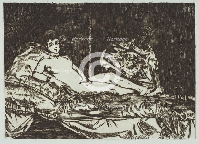 Olympia (large plate), January-May 1867. Creator: Edouard Manet.