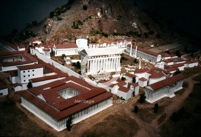 Olympia. Model of the Sacred Site in Greece with Temples and stadium beyond, c20th century. . Artist: Unknown.