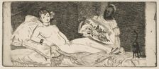 Olympia (small plate), 1867. Creator: Edouard Manet