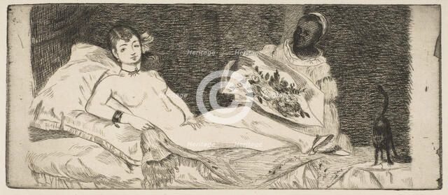 Olympia (small plate), 1867. Creator: Edouard Manet.