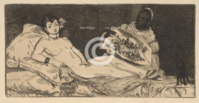 Olympia (small plate), 1867. Creator: Edouard Manet.