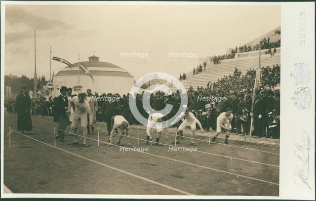 Olympic Games, 1896. Preparation for the 100-meter race, 1896.