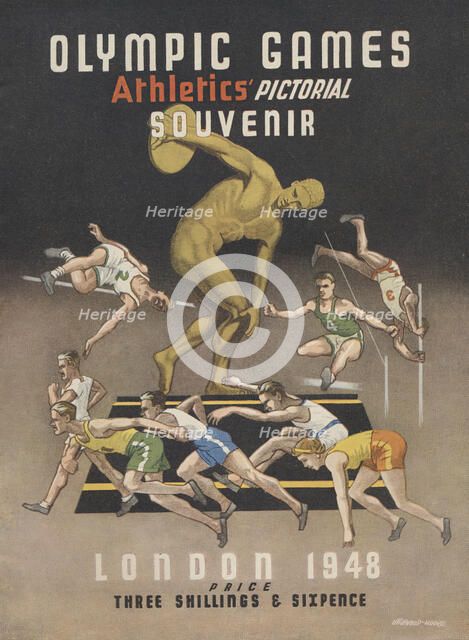 "Olympic Games - Athletics' Pictorial Souvenir - London 1948" - front cover, 1948. Creator: Unknown.