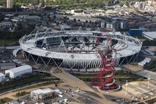 Olympic Stadium and Orbit Tower, Queen Elizabeth Olympic Park, London, 2012. Artist: Damian Grady