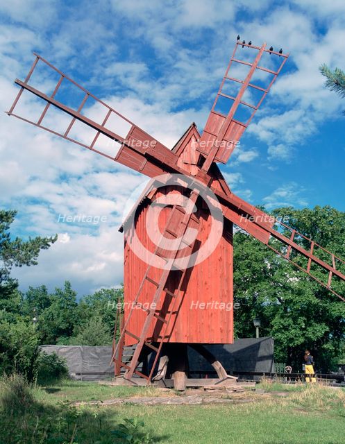 Oland windmill, Skansen, Stockholm, Sweden.  Creator: Peter Thompson.